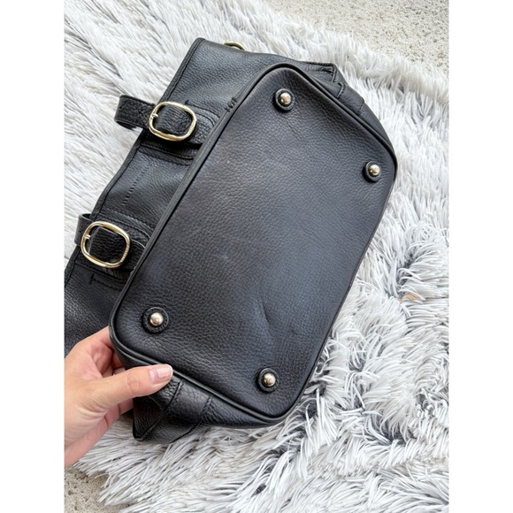 Burberry Authentic Classic Black Leather Textured Tote Plaid Interior - Picture 10 of 15